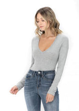 Load image into Gallery viewer, Essential V-Neck Long Sleeve Bodysuit
