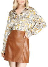 Load image into Gallery viewer, Chic Camel Faux Leather Skirt
