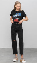 Load image into Gallery viewer, High Rise Ripped Crop Raw Hem Straight Jeans
