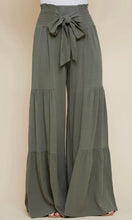 Load image into Gallery viewer, Olive Branch Linen-blend Wide Leg Pants (Curvy Collection)

