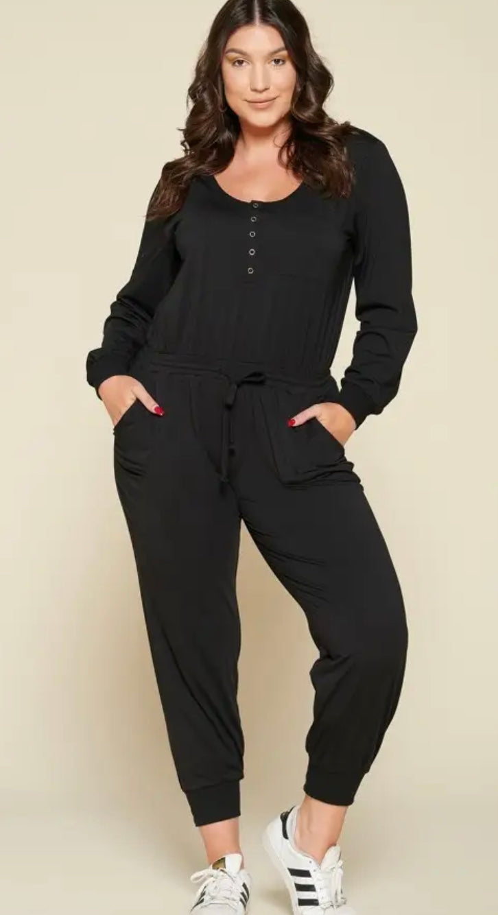 Henley Jumpsuit (Curvy Collection)
