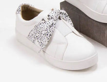 Load image into Gallery viewer, Lettie Black Dotted Bow-Tie Slip-On Sneakers
