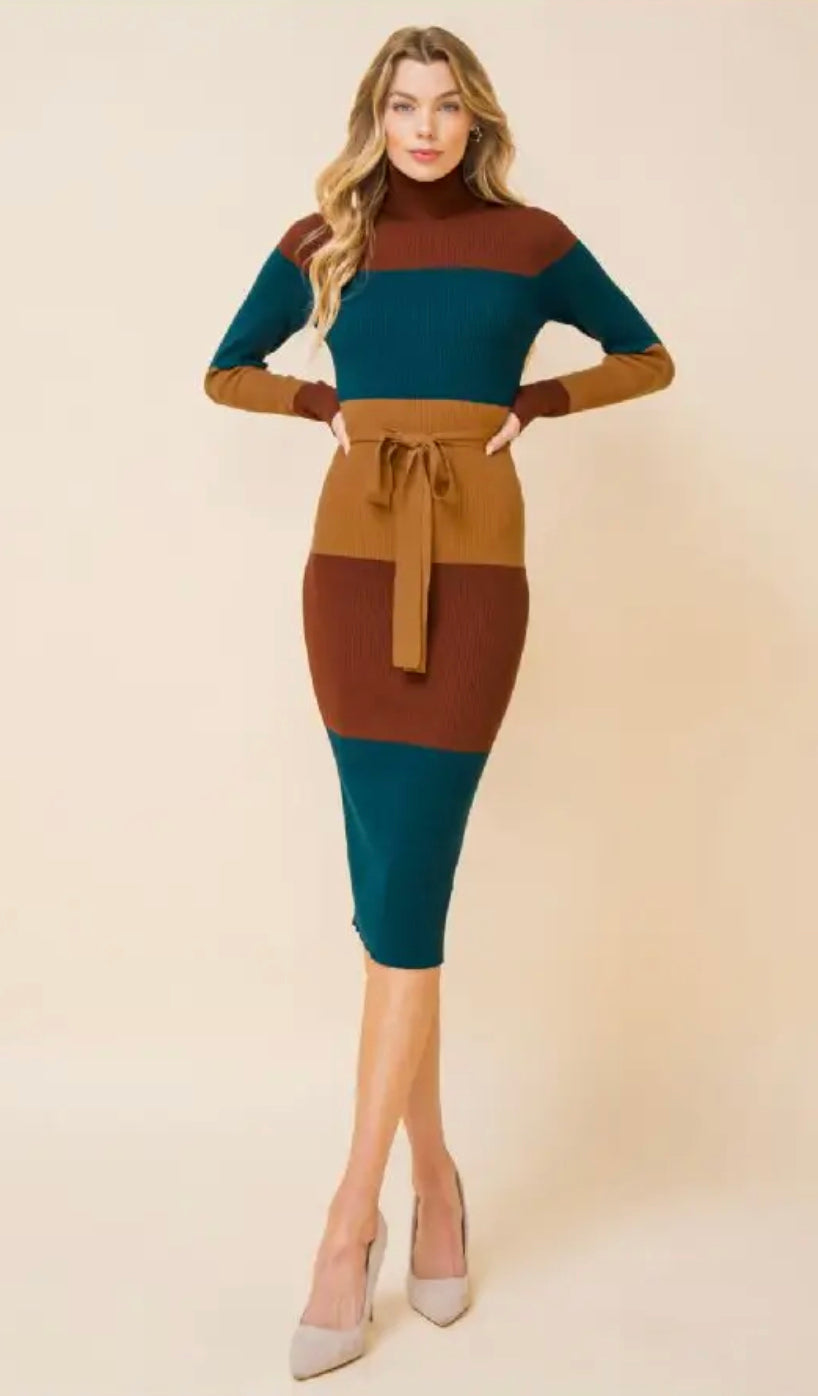 All the Feels Colorblock Sweater Dress