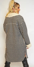 Load image into Gallery viewer, Warm in Houndstooth Sherpa Long Shacket
