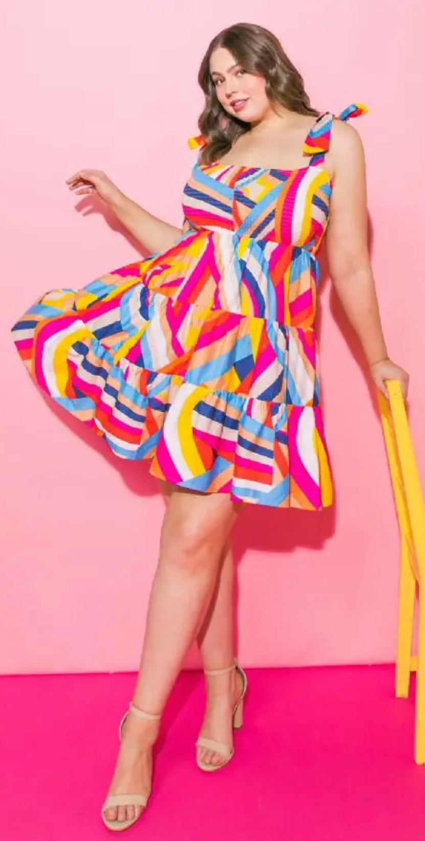 Neon Swirls Dress (L-Curvy Collection)