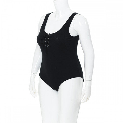 Lace-Up Scoop Neck Tank Bodysuit (Curvy Collection)