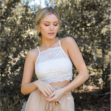 Load image into Gallery viewer, Halter High Neck Lace Keyhole Racerback Bralette
